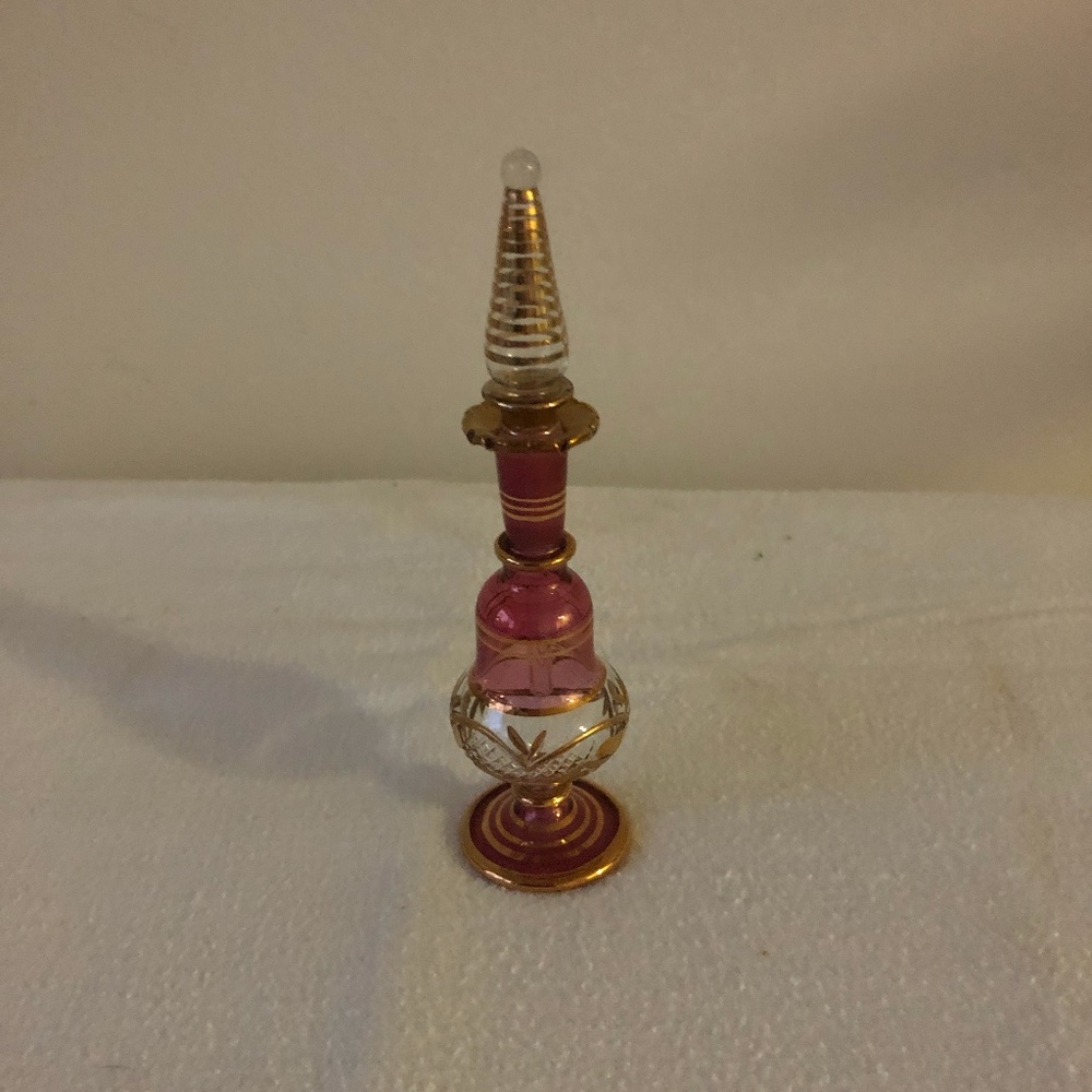 Glass perfume bottle handmade in Egypt NWOT